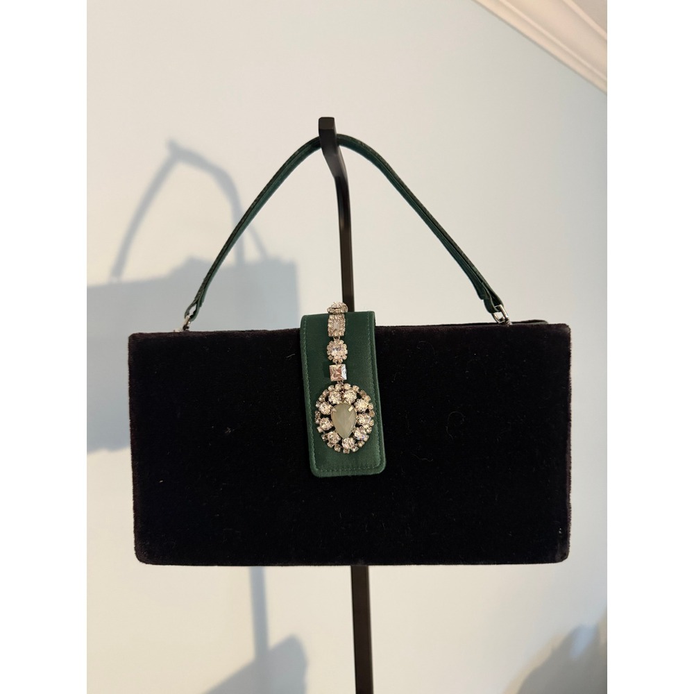 Kate Landry Green Velvet Evening Bag